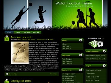 Free Wordpress Theme - Watch Football Soccer Theme