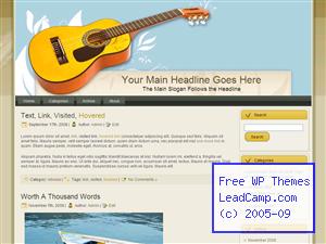 Guitar Music Decoration Free WordPress Template / Themes