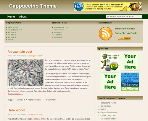 Cappuccino - Free Wordpress themes