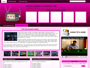 Online Casino Template 168 Pink Version