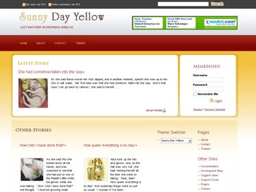 Free WordPress theme - Sunny Day Yellow