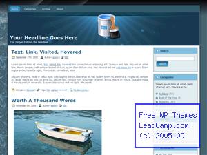 Time To Paint Blue Free WordPress Template / Themes