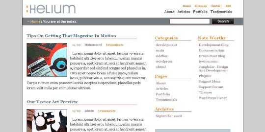 Helium ? A Dynamic Wordpress Theme