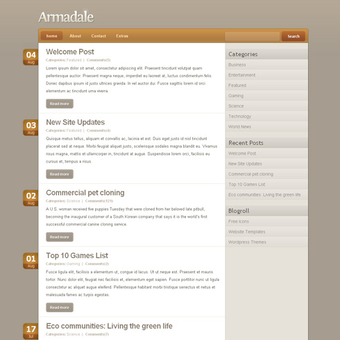 Armadale ? Simple, 2 Column Free WordPress Theme