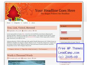 Red Christmas Tree Gifts Free WordPress Template / Themes