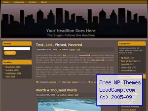 Night City Skyline Free WordPress Template / Themes