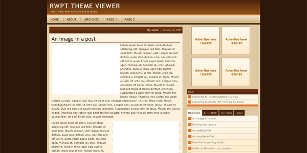 Gradient Brown Beauty ? Minimalistic WordPress Theme