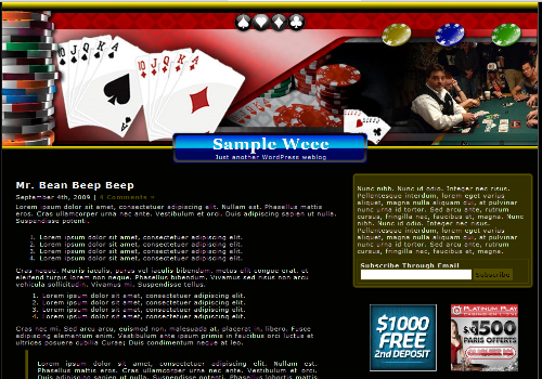 Casino 404 Wordpress Theme