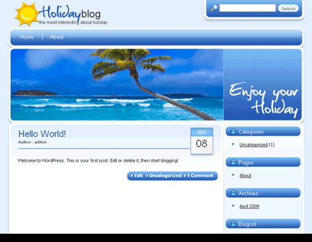 Free Wordpress Theme: WP Holiday Blog