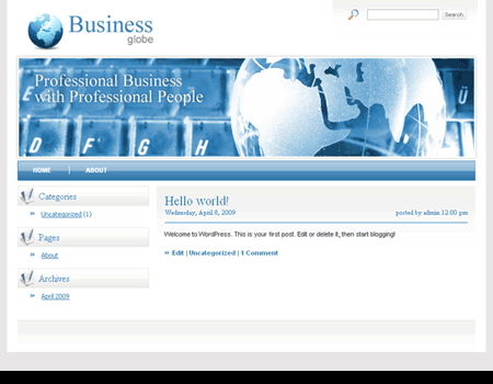 Free Wordpress Theme: WP Business Globe