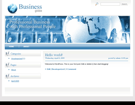 Free WordPress Theme: WP Business Globe