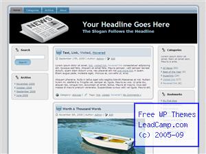 Newspaper Headlines Free WordPress Template / Themes