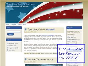 Patriotic American Flag Free WordPress Template / Themes