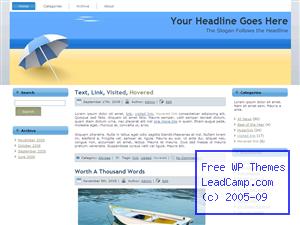 Umbrella At The Beach Free WordPress Template / Themes