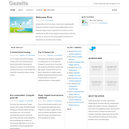 Gazette ? 3 Column Magazine Style WordPress Theme