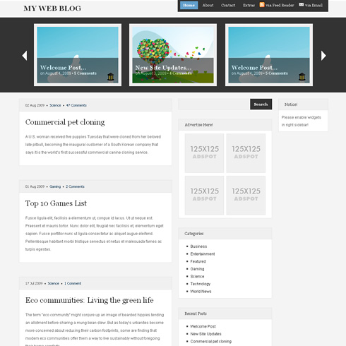 Magazineshack ? 3 Column, Light WordPress Theme with Featured Section