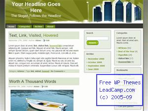 Tall Buildings Free WordPress Template / Themes