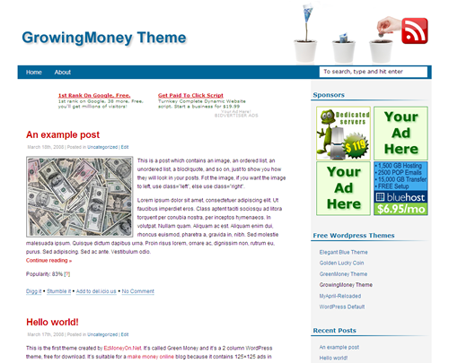 Growing Money - Free WordPress themes