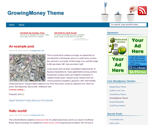 Growing Money - Free Wordpress themes