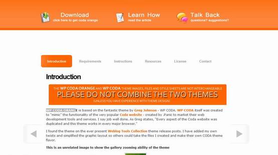 WP Coda Orange ? WordPress Theme