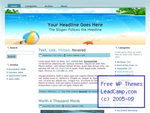Sparkling Beach Free WordPress Template / Themes