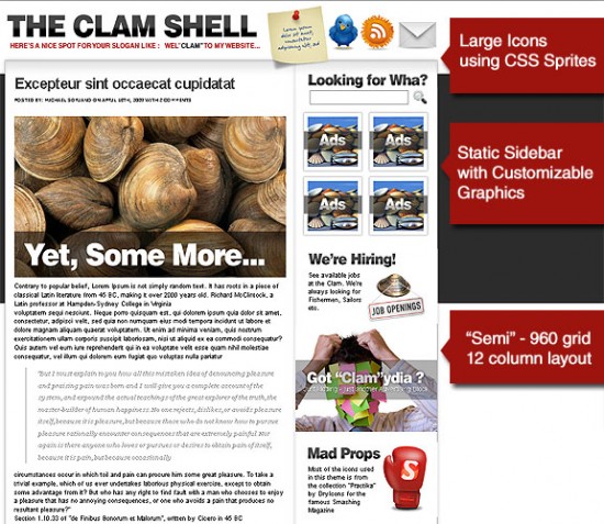 The Clam Shell ? Smashing Wordpress Theme