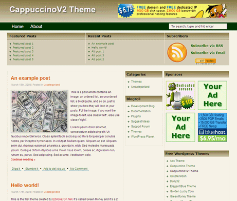 CappuccinoV2 - Free Wordpress themes