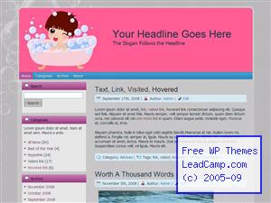 Fun Kid Bubble Bath Free WordPress Template / Themes