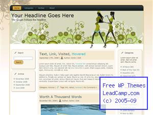 Ladies In Green Floral Free WordPress Template / Themes