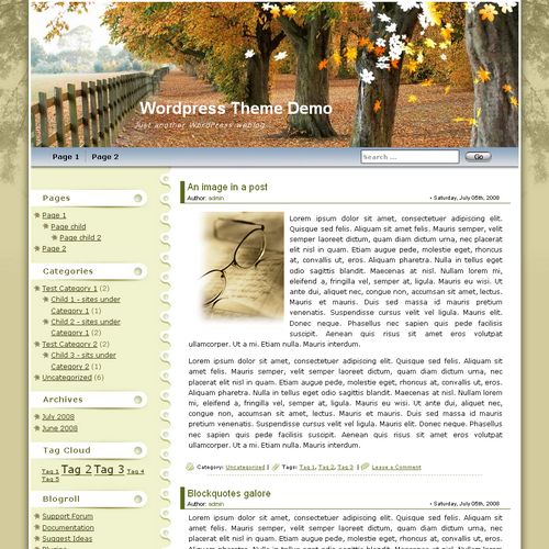 Maple Leaf Wordpress Layout