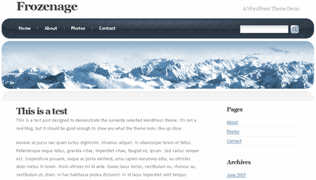 Frozenage ? Simple & Light, 2 Column Wordpress Theme
