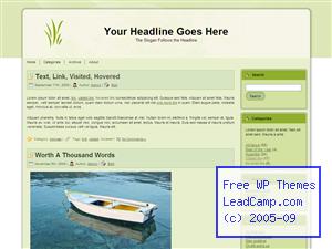 Green Grass Shrubs Free WordPress Template / Themes