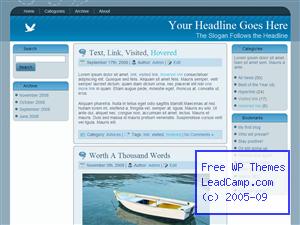 White Dove Blue Free WordPress Template / Themes