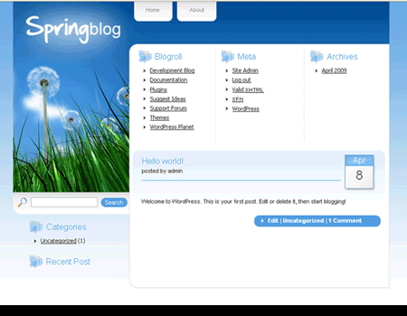 Free Wordpress Theme: WP Spring Blog