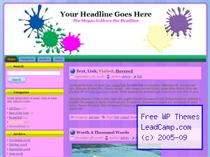 Five Paint Splatters Free WordPress Template / Themes