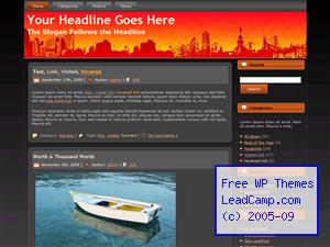 Red City Skyline Free WordPress Template / Themes