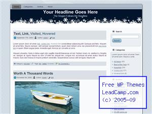 Blue Christams Snow Free WordPress Template / Themes