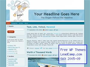 Gourmet Chef Cooking Free WordPress Template / Themes