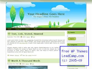 Rolling Grassy Hills Free WordPress Template / Themes