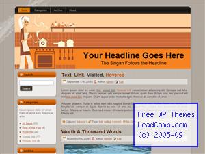 Kitchen Cooking Love Free WordPress Template / Themes