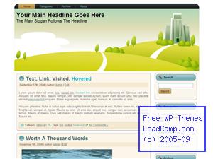 City On Green Hill Free WordPress Template / Themes