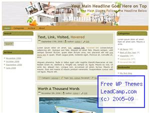 Summer Vacation Home Free WordPress Templates / Themes