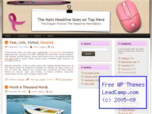 Pink Computer Mouse Free WordPress Templates / Themes