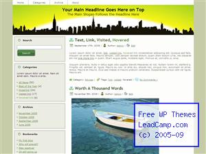 Green Horizon Over City Free WordPress Templates / Themes