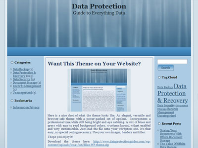 Professional Blue Blog Screenshot